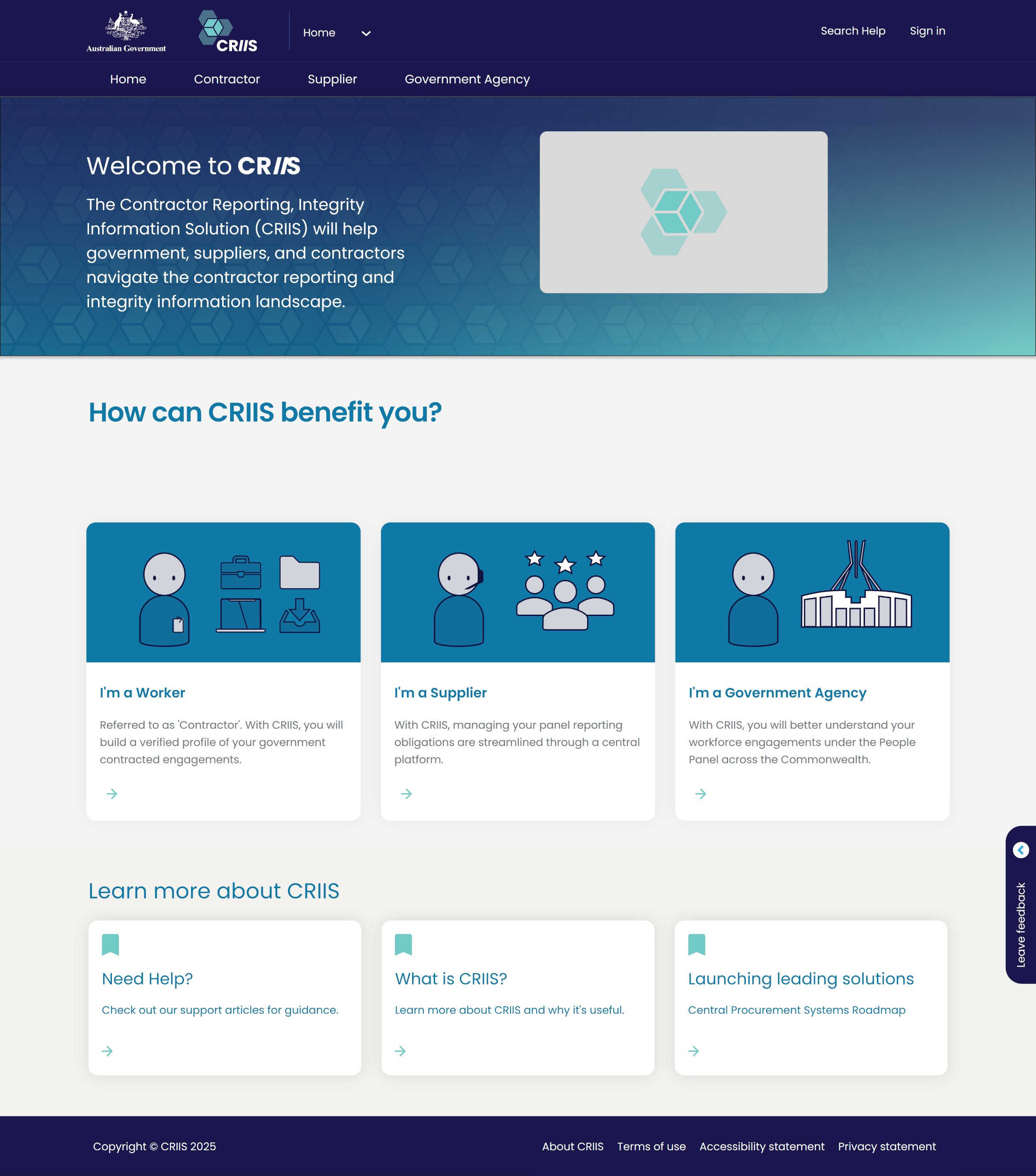 CRIIS (Contractor Reporting, Invoicing and Integrity Solution)